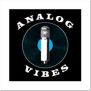 Analog Vibes Blue Vinyl Record T-Shirt Posters and Art